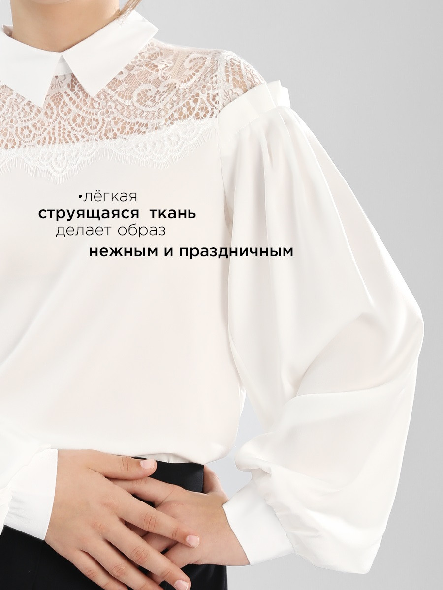 Блузка из шифона с пышными рукавами