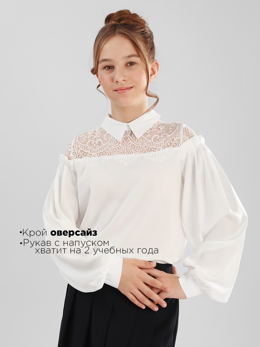 Блузка из шифона с пышными рукавами