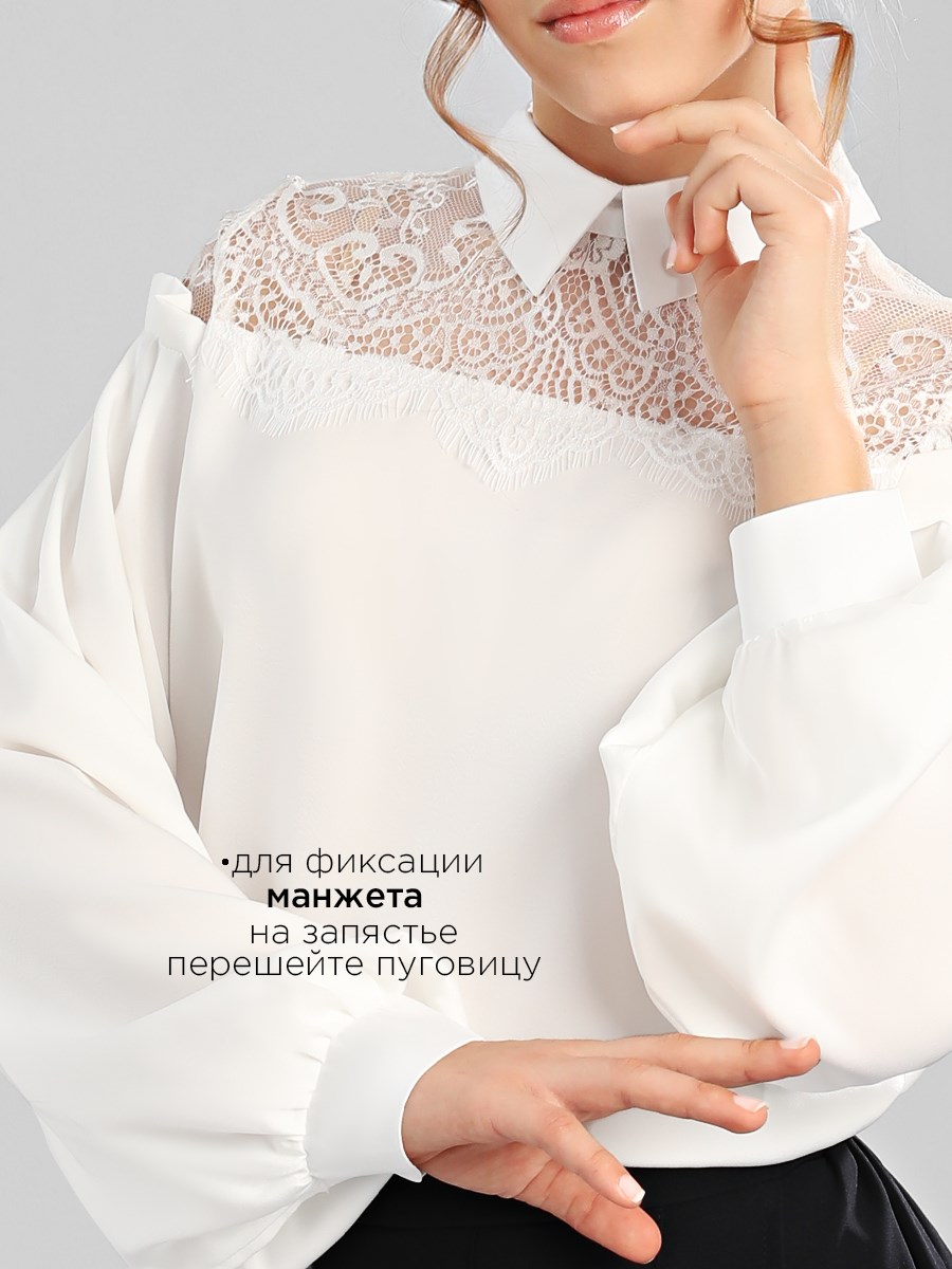 Блузка из шифона с пышными рукавами