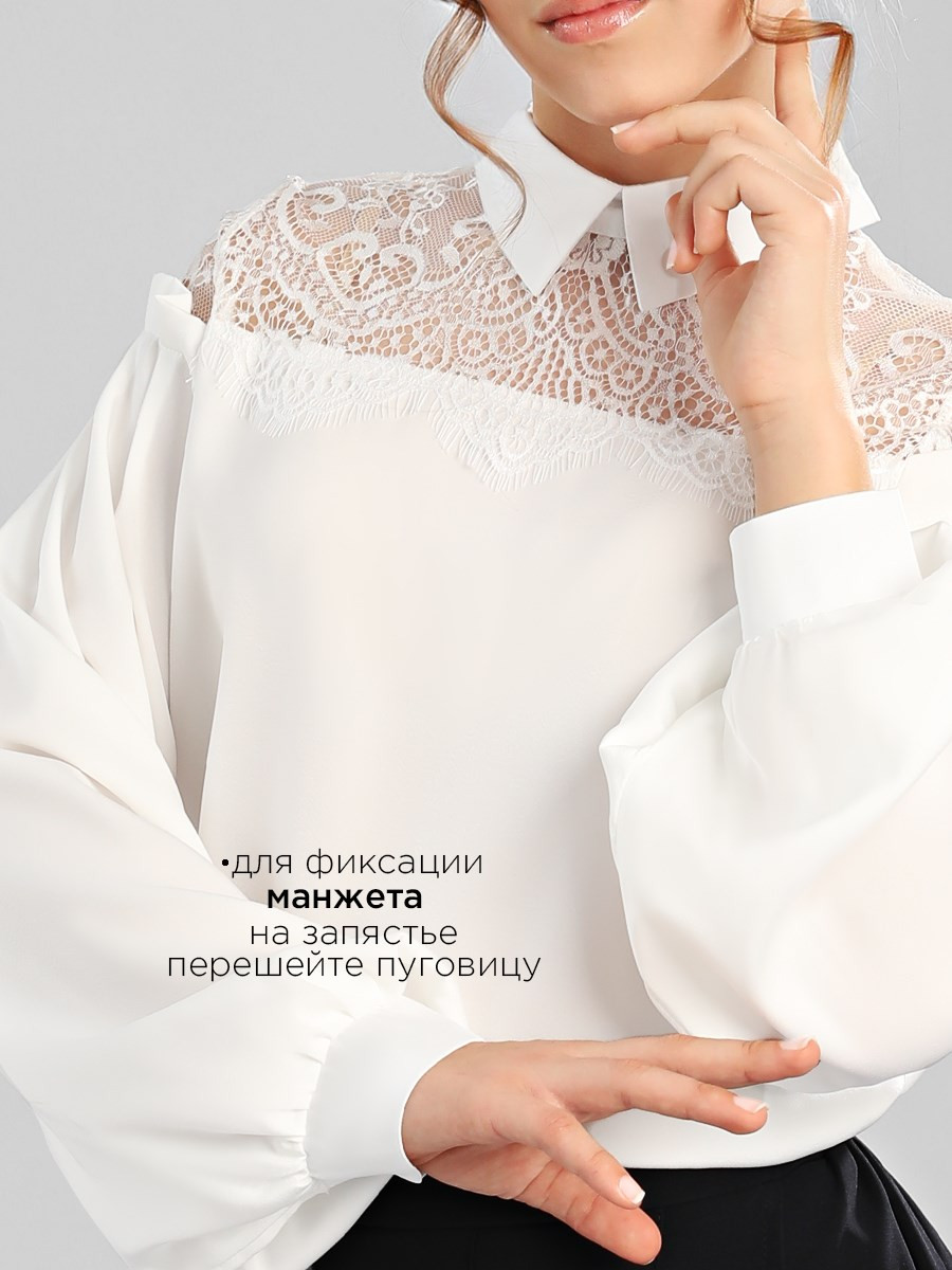 Блузка из шифона с пышными рукавами