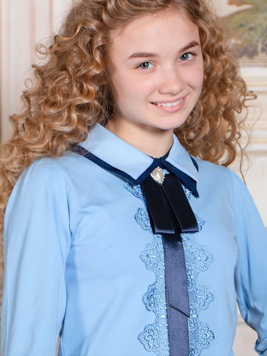 Блузка Соль&Перец длинный рукав с брошью